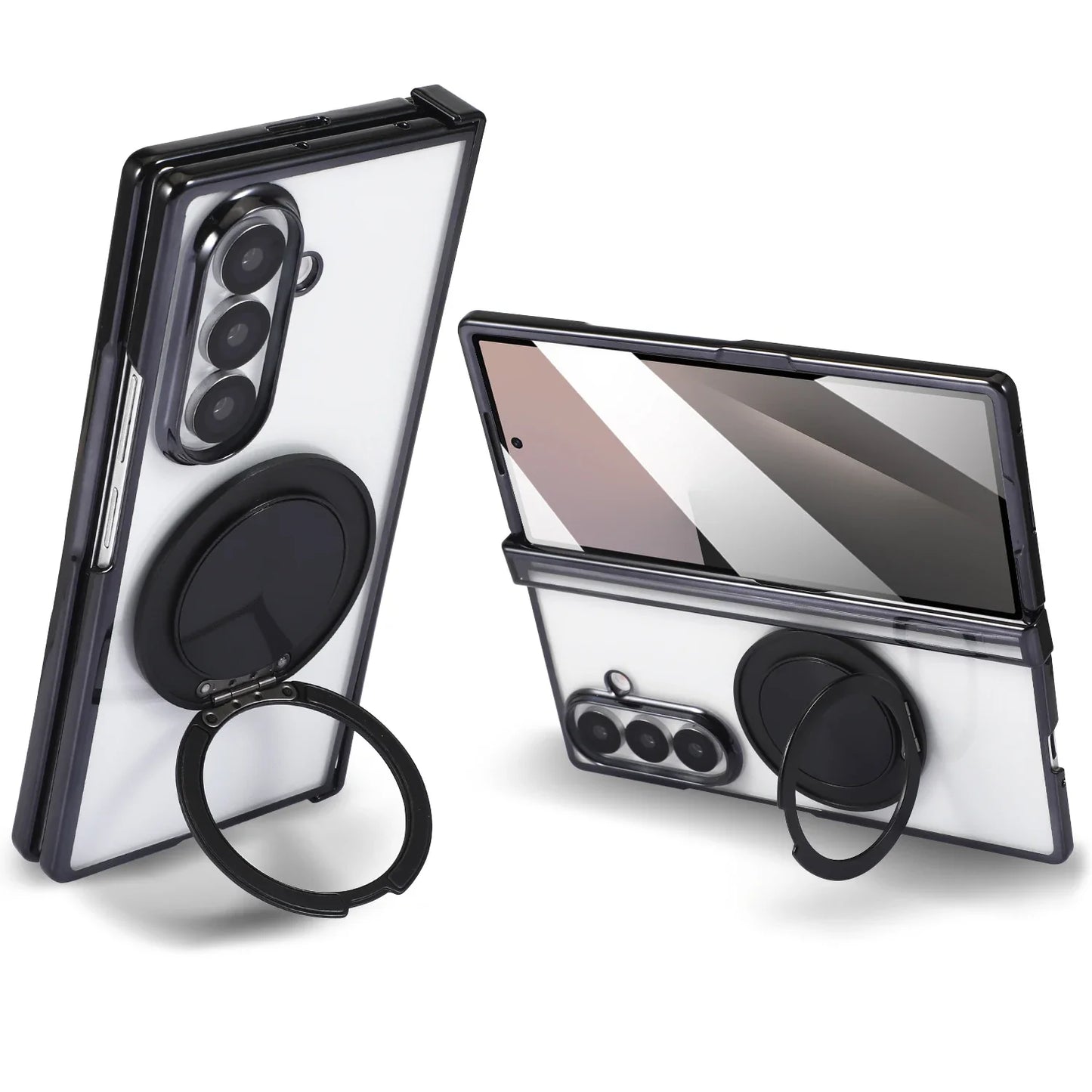 Transparent Magnetic Ring Stand Case